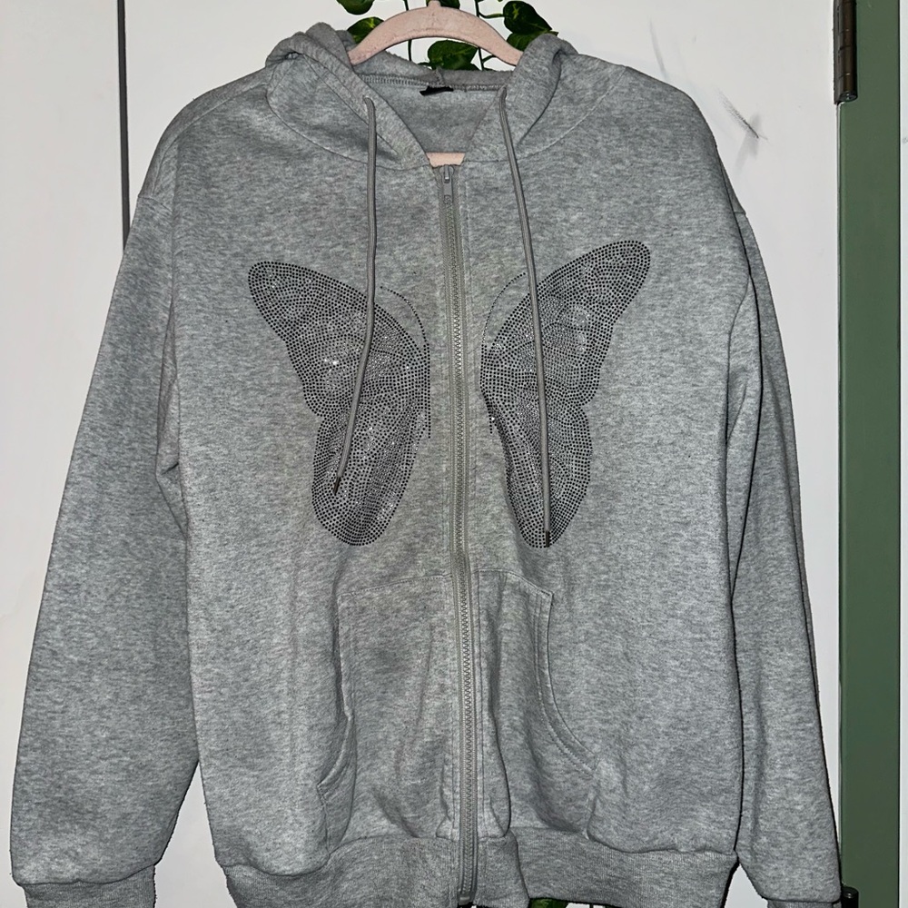 Rhinestone Butterfly Hoodie